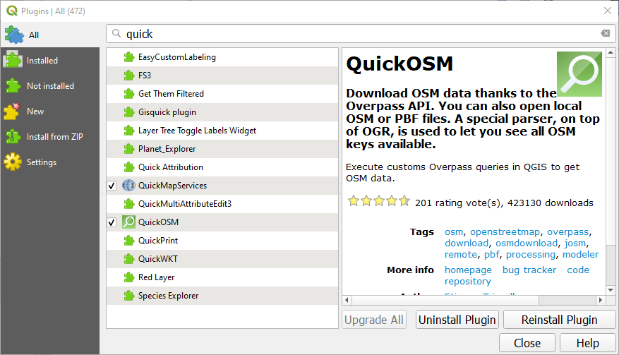 QGIS Plugin Repository